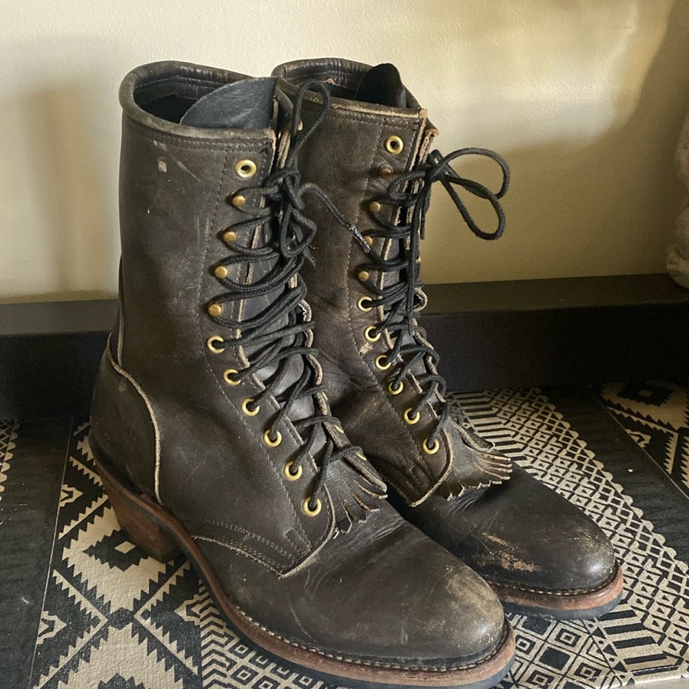 DD Tuff smoke jumper Packer lineman logger work boot men’s kiltie black USA